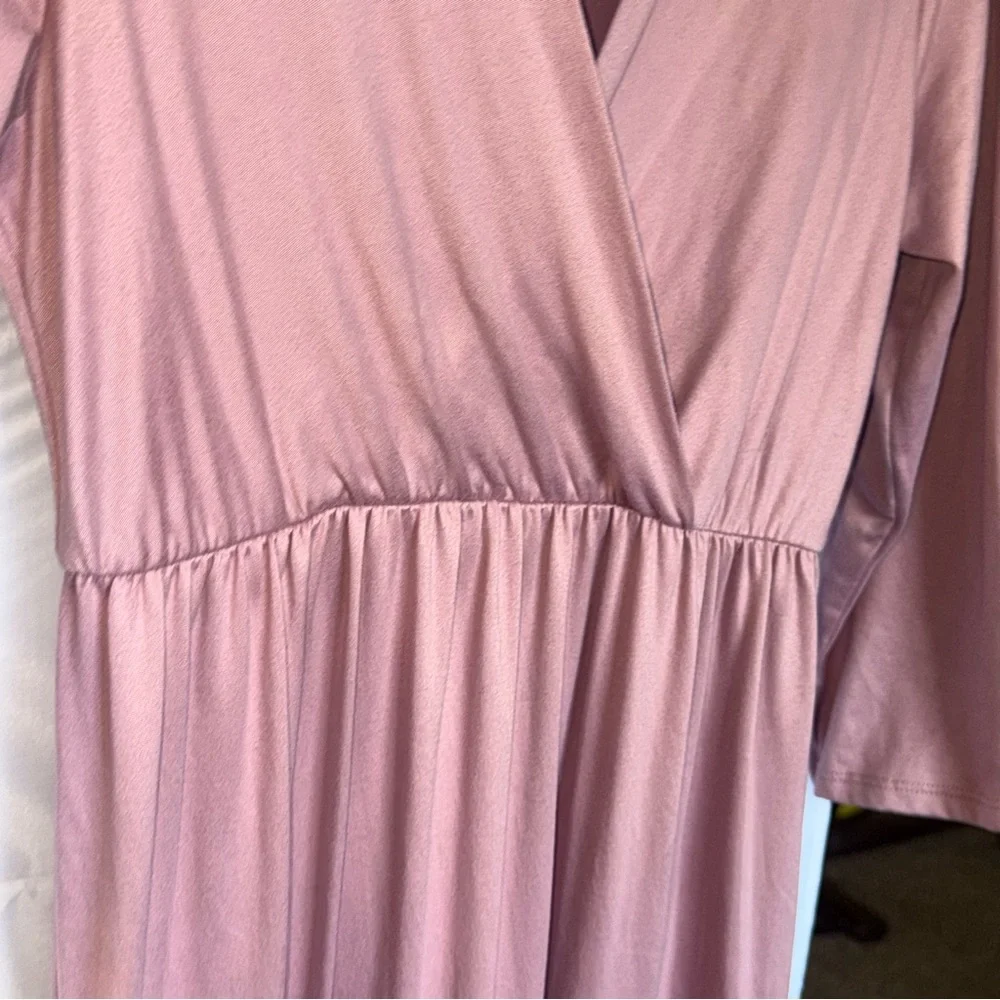 Mother Bee Maternity stretchy maxi dress mauve 3/4 sleeve XL - Picture 6 of 9